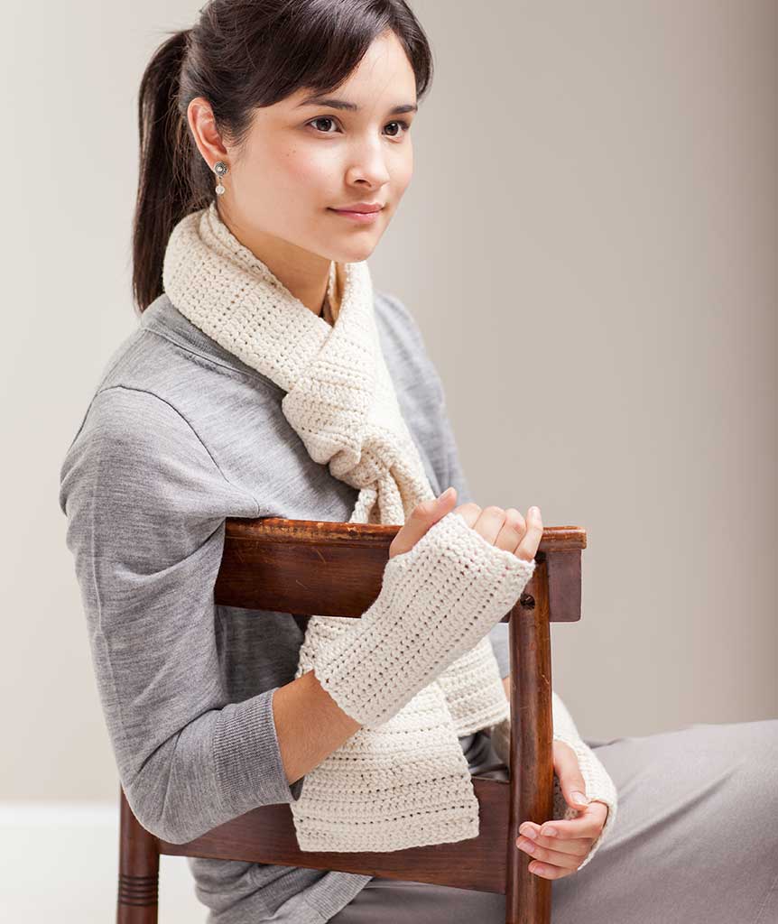 Classroom: Crocheted Sampler Scarf & Handwarmers Using Manos Maxima