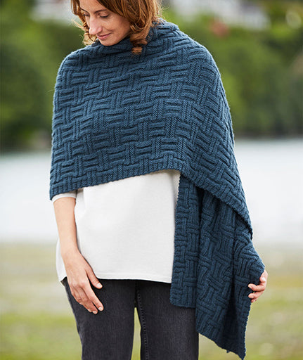 Big & Bigger Basketweave Wrap in Two Gauges & Two Sizes