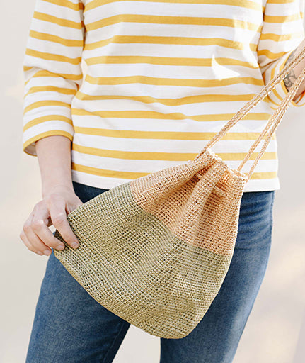 Oval Crocheted [Small] Bucket Bag Using Wool and the Gang Ra-Ra Raffia