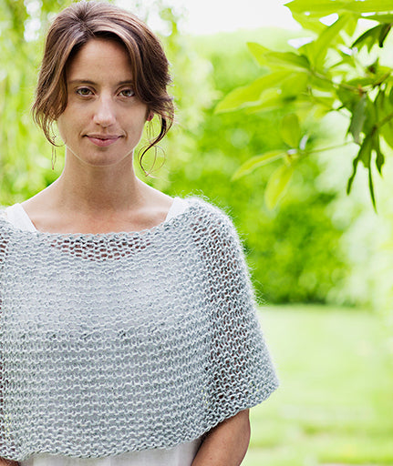 Shoulder Cozy Using Rowan Kidsilk Haze and Rowan Summer Tweed