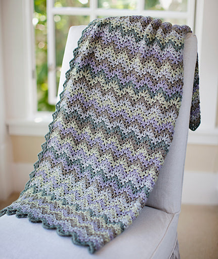 Vintage Crocheted Throw & Afghan (in 5 or 7 colors) Pattern