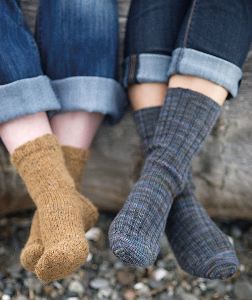 Basic Sock (in 2 gauges) Here Using Rowan Felted Tweed